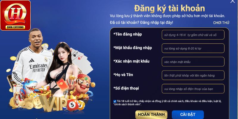 Hướng dẫn tham gia và đăng ký tài khoản QH88 chi tiết